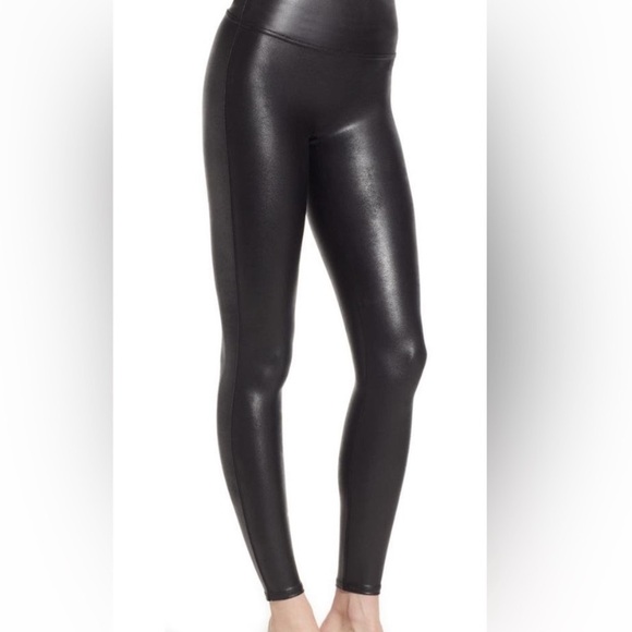 NWT - SPANX - Black Faux Leather Leggings - Size Small - ShapeWear - Minimalist - Picture 3 of 10